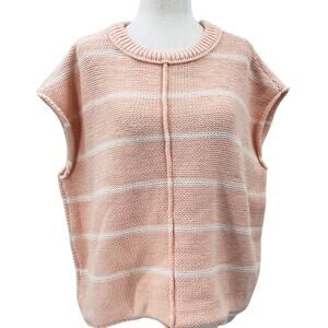 UNIVERSAL THREAD SZ M coral stripe knit sweater vest top blouse NWT B122